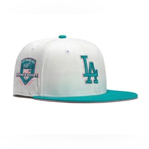 NEW ERA 59FIFTY ‘MONACO’ LA Dodgers 50th Anniversary Patch STONE/TEAL /PINK 71/4